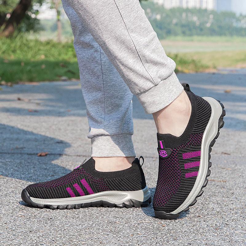 Genuine Foot Shoes Women's Summer New Breathable Middle-aged and Elderly One-pedal Non-slip Soft-soled Mother Shoes Casual Sports Shoes