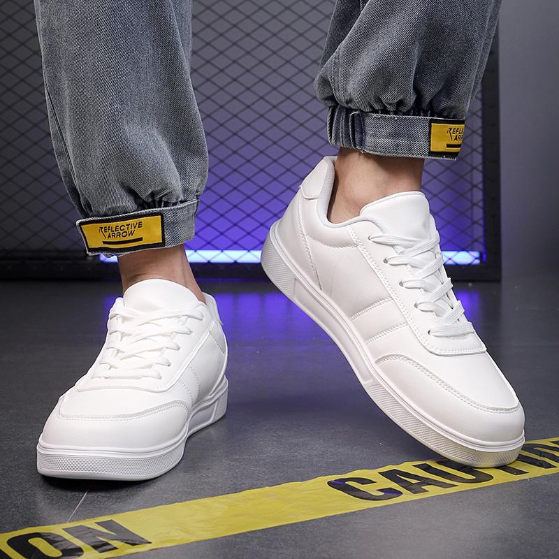 YRZL Men's Sneakers White Lightweight Casual Skate Shoes Breathable Non-Slip Athletic Walking Running Couple Sneakers