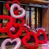 Hollow Heart-Shaped Large Aluminum Balloon Pendant for Valentine's Day Store Decoration