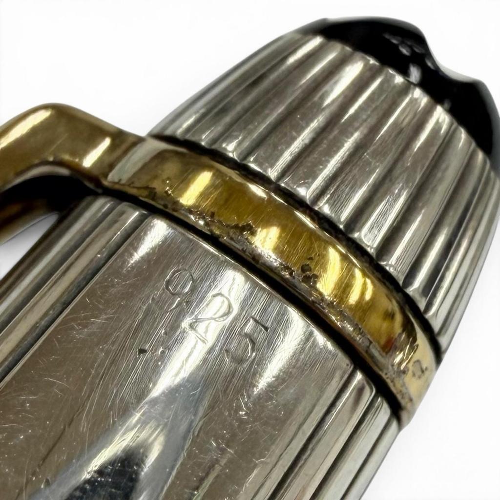 Great MONTBLANC fountain pen Meisterstück Solitaire 1448 Classic Silver 925 mens Used