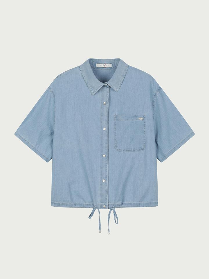 HANGTEN Women'S Denim Crop Shirt_273(10570-120-403-10)