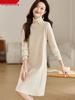 Hengyuanxiang Women's Loose Mid-Length Cashmere Sweater Dress - Autumn/Winter Style
