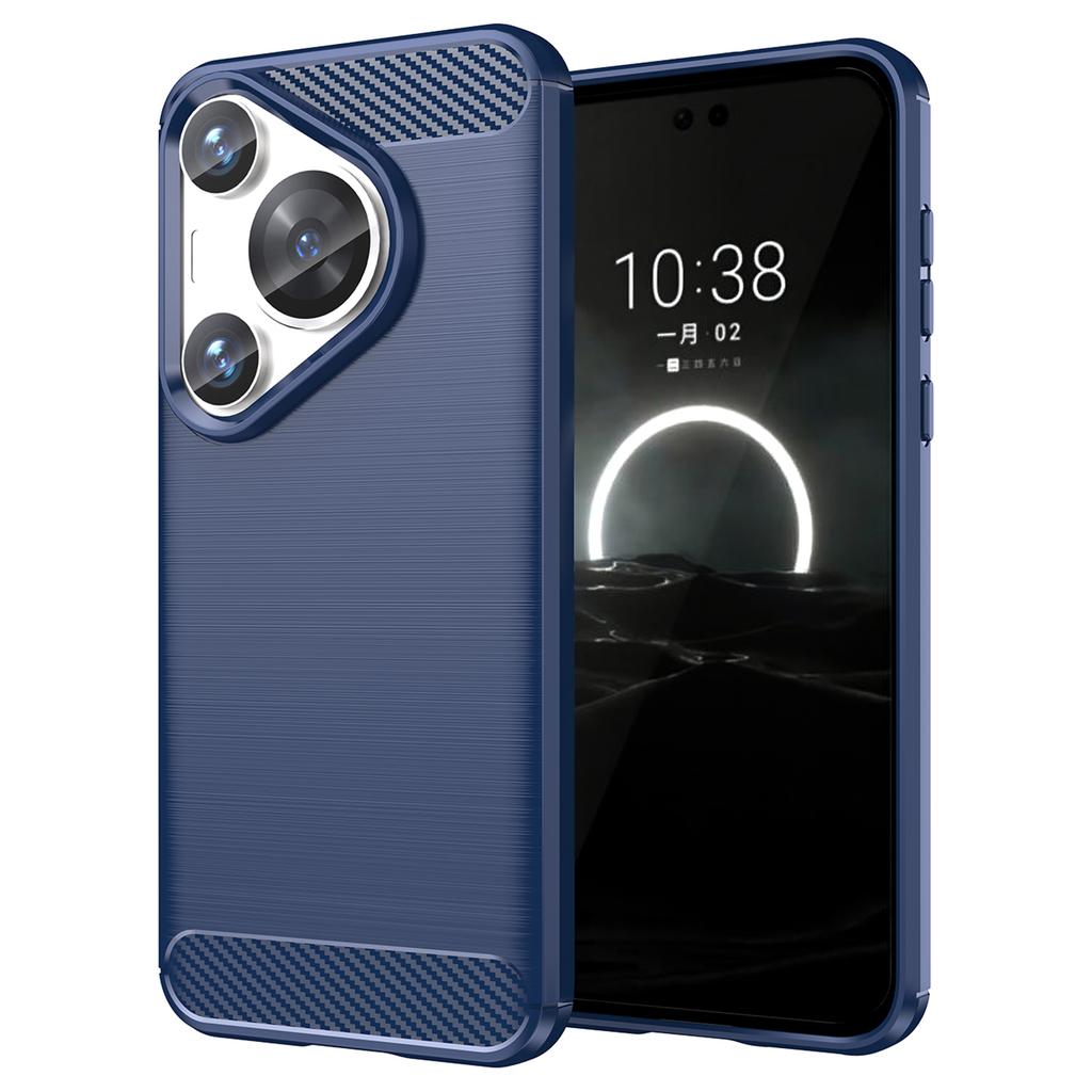For Huawei Pura 70 Pro/70 Pro+ Case Anti-fingerprint TPU Cover Carbon Fiber Texture