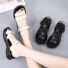 Fashion Women Wedge Sandals Fashion Hollow Cowhide Beach Sandals Ladies Non Slip Lightweight Platform Sandalias Mujer Casual Summer Shoe
