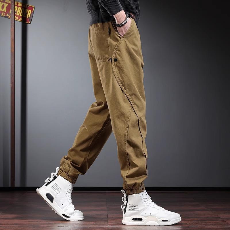 

Men s Casual Workwear Running Pants with Elastic Waistband and Drawstring, Tapered Sports Belt Pocket XXXXXL чорний