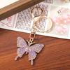 Sparkling Rhinestone Butterfly Keychain Women Girls Car Key Ring Holder Backpack Pendant Purse Bag Charm Decoration Accessories