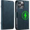 Magnetische Leder Kartensteckplatz Geldbörse Kabelloses Ladecase Für iPhone 16 15 Pro Max 14 Plus 13 12 Flip Book Für Magsafe Hülle