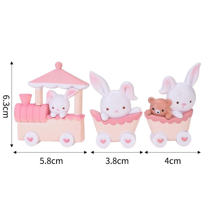 Pastoral Rabbit & Carrot Mini Basket Cake Topper Set