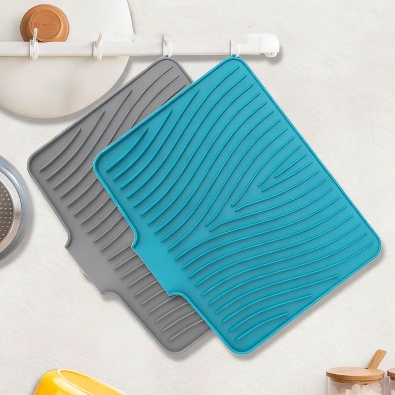 Silicone Draining Mats with Slope Design for Quickly Water Drainage Heat Resistant to 230C Nonslip Base for Dishes