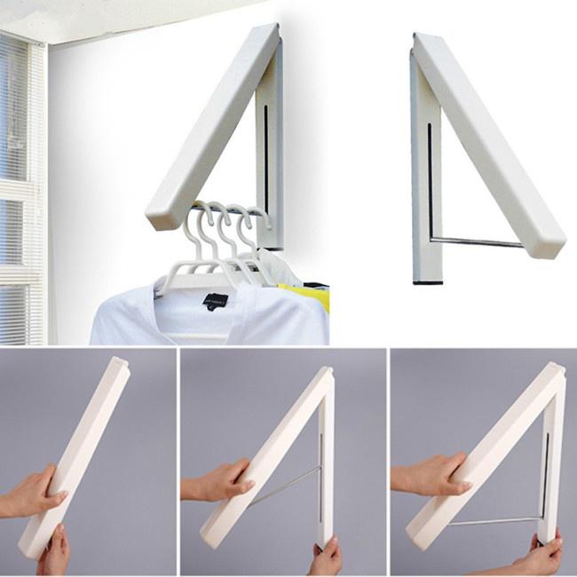1pc Edelstahl Wand Aufhänger versenkbare magische faltbare Trocknung