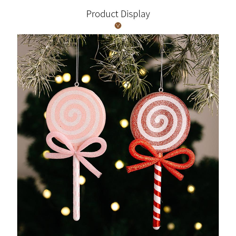 Christmas Lollipop Decorations Red Pink Ornaments Intricate Details