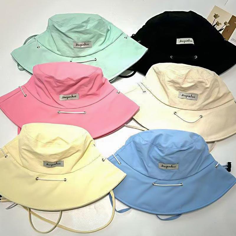 Women/Men Colorful Bucket Hat Hat With Tie Breathable Large Brim Adjustable Size Sun Hat Can Be Used As  Bag 54-58cm
