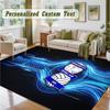 Crystal Velvet Square Rug Custom NameBIRMINGHAM CITY Pattern Non Slip Home Floor Decor Rug