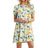 Cartoon Dinosaur Dress Short Sleeve Printed Women Fashion Style Kawaii Dresses Casual Pullover For Oversized Summer Clothing