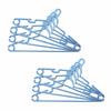 Comolife Jumbo Clip Hangers, Wide, Pearl Blue, 46cm Shoulder Width, Anti-Slip, Neck Stretching, Men's, Pack of 8