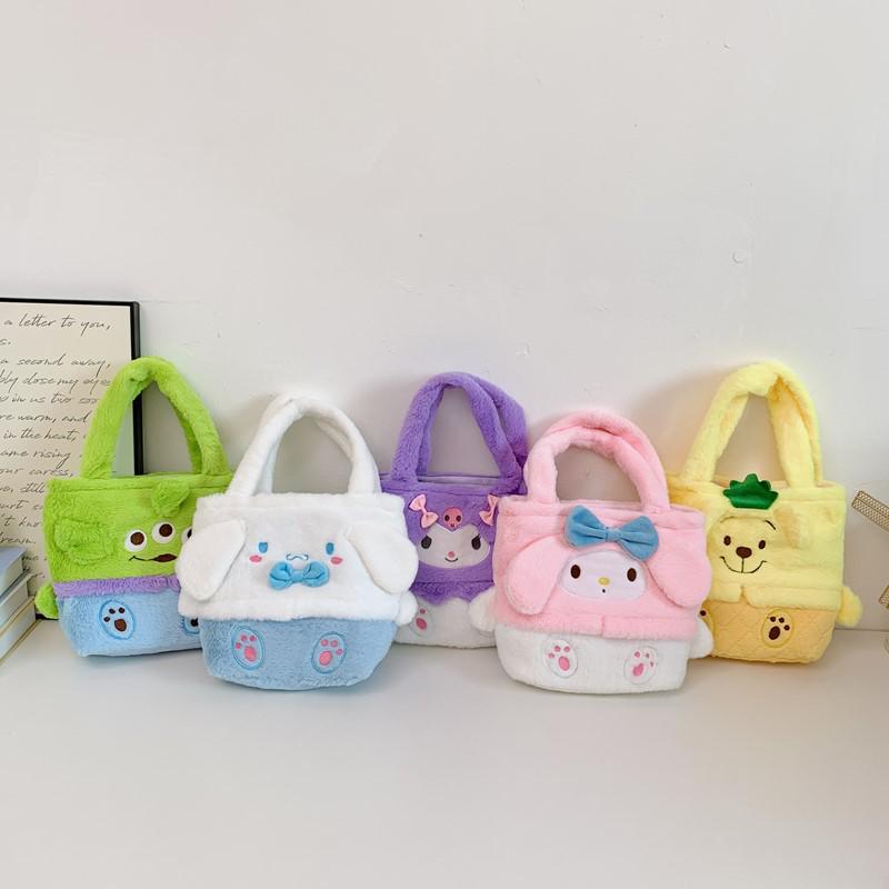 Kuromi Cartoon Plush Handbag: Cute Shoulder Bag & Mobile Phone/Key Storage for Girls