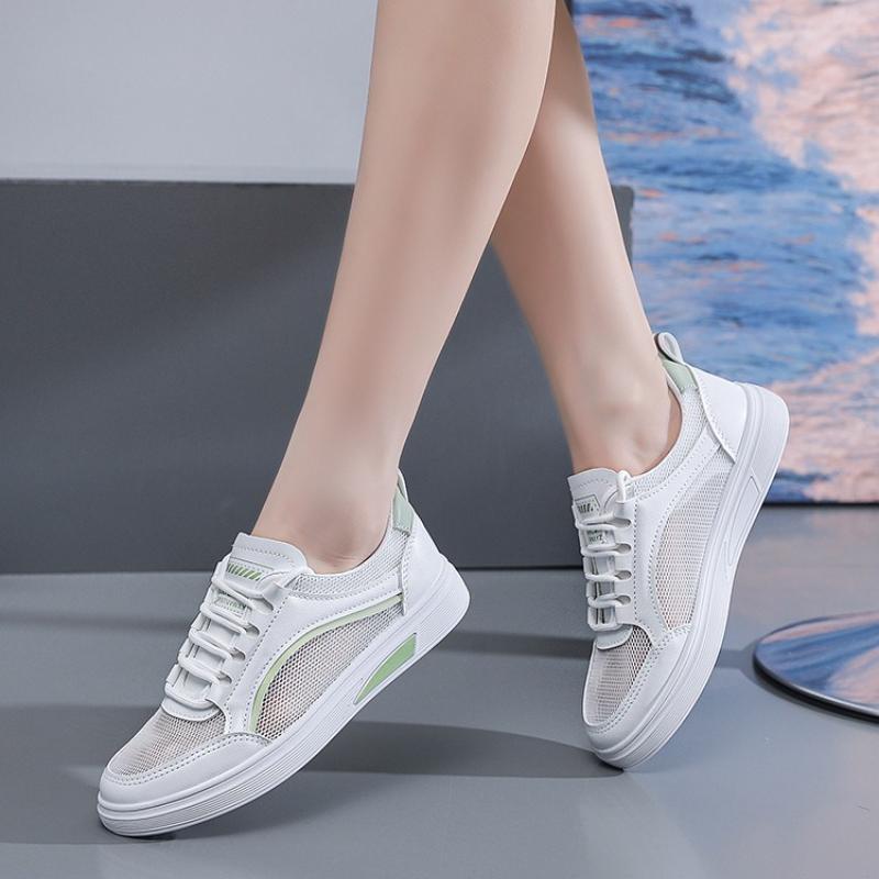 

2025 New Summer Mesh Women s Casual Shoes Anti Slip Wear-resistant Lightweight Single Shoe Soft Sole Versatile White Shoes 35 світло-зелений колір
