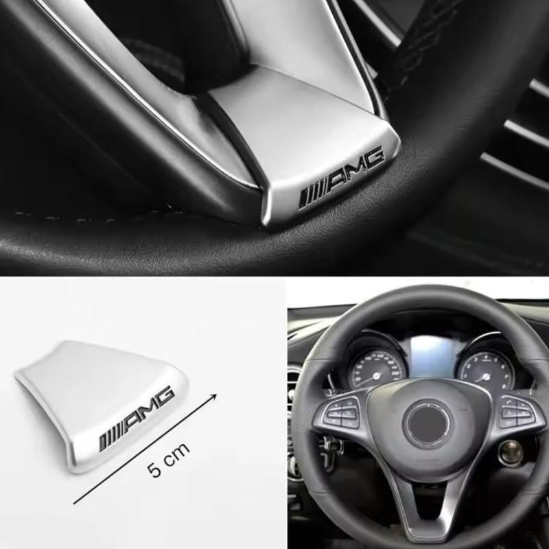 For Mercedes Benz AMG GLC GLA GLB GLE GLS CLA W204 W205 W169 W176 Car Steering Wheel Emblem Sticker Auto Interior Accessories