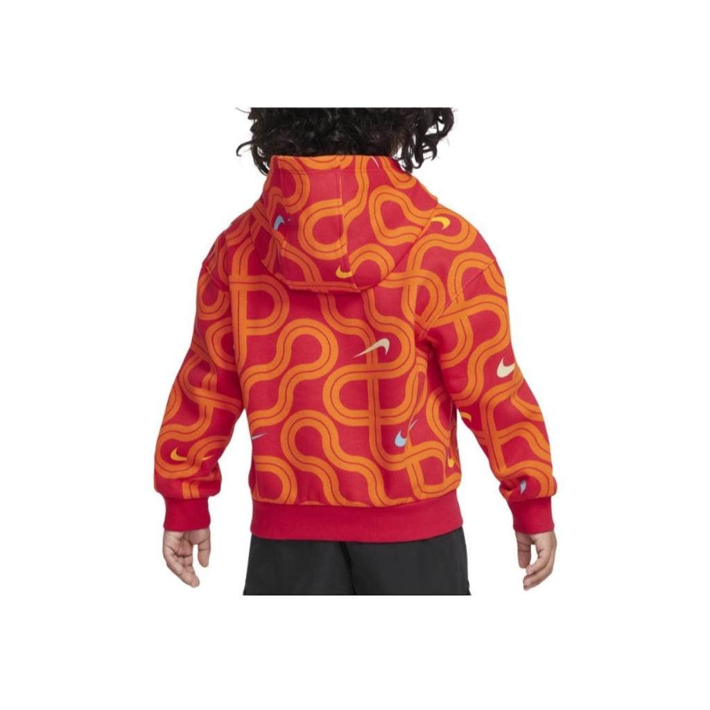 Nike Club Sportswear Snake Welcoming Series NSW Fleece Comfortable Casual Fashion Kids Tops University-Red IH0991-657