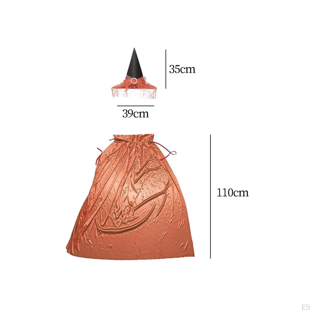 Halloween Costume Adult Witch Cape and Hat Cosplay Accessories Cloak for Carnival