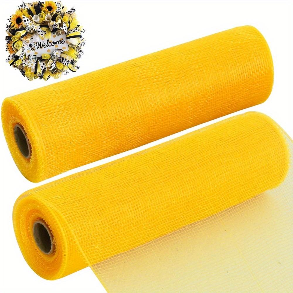 25cm Decorative 2 Rolls White Mesh Ribbbon Rolls Fabric Mesh For Mesh Wreath Supplies Front Door Wreath Crafts Tree Decor