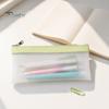 Small Desktop Decoration Pouch Clear Mesh Pencil Case, Large Transparent Pen for Girls, Waterproof Quick Access Bag Stationery High School Students,