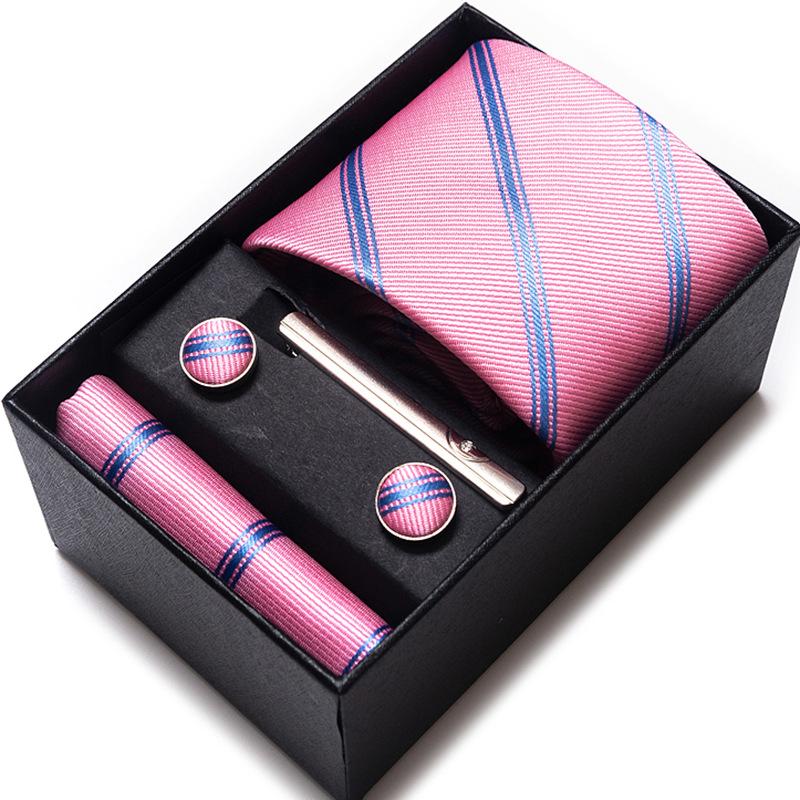 Cravatta Uomo Sposo Matrimonio Compleanno Regalo Per Ragazzi alla Moda Formale Casual Cravatta Asciugamano da Taschino Set Scatola Regalo
