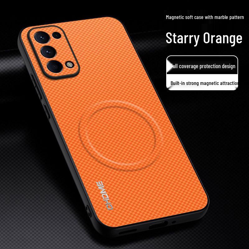 OPPO Reno5 5 Pro+ Full Coverage Anti-Drop Case with Magnetic Buckle and Textured Design.