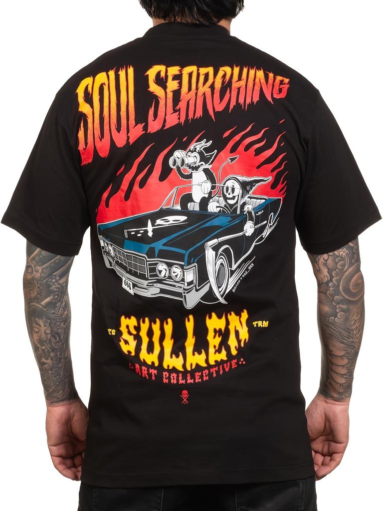 Sullen Men'S Soul Searching Artist Series Tattoo Lifestyle Graphic Standard Short Sleeve Tee Black
