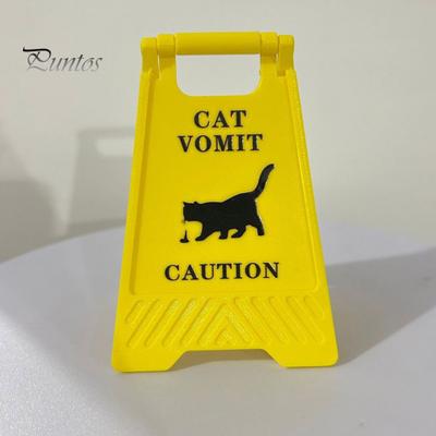 Schild mit der Aufschrift „Katzen-Erbrechen“, 10,2 cm, schwarze Silhouette mit Katzen-Erbrechen, Warnschild, Katzen-Erbrechen, Vorsichtsschild für das Zuhause von Katzenbesitzern oder für Bereiche mit Haustieren