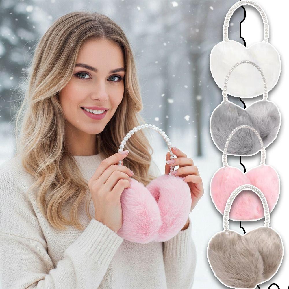Protecting Ears Winter Plush Earmuffs Multifunctional Elegant Solid Color Fluffy Earmuffs
