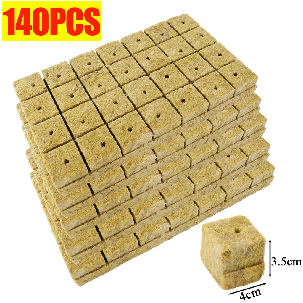 28/600pcs Stonewool Hydroponic Grow Media Cubes Plant Cube Soilless Substrate Seeded Rockwool Plug Seedling Block Garden Supply