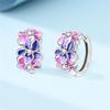 New 925 Silver Colorful Butterfly Dragonfly Iris Flower Earrings For Women Fashion Birthday Party Jewelry Gifts