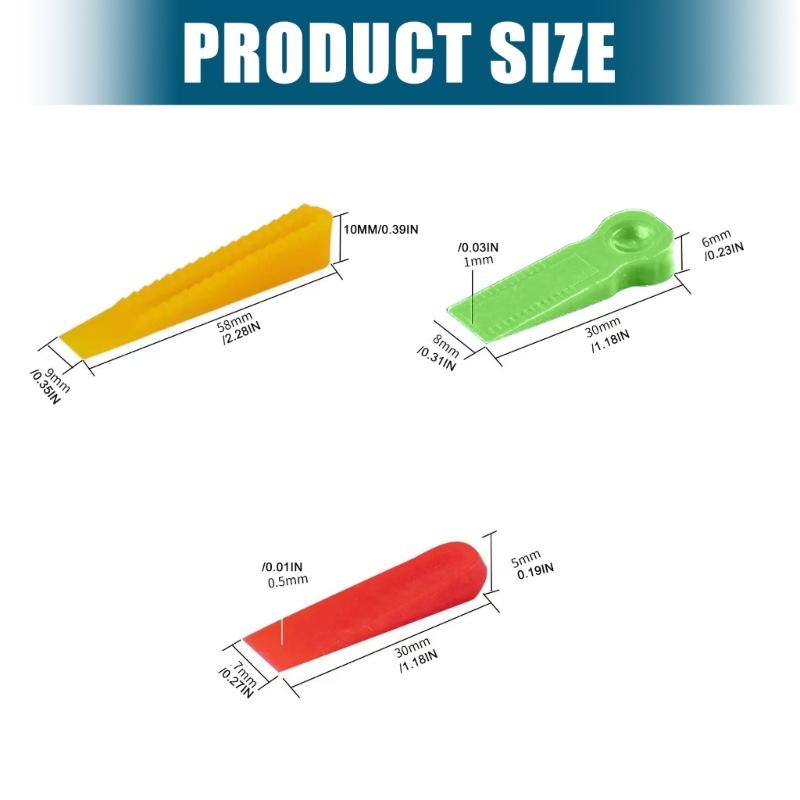100Pcs Level Wedges Tile Spacers for Flooring Leveler Spacers Leveling System for Elastic Adjustment Ceramic Tile