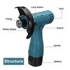 100mm 18V 800W Portable Handheld Cutting Polishing Tool W/ 1/2 Battery Electric Angle Grinder