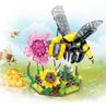 Children's Building Block Toy Simulated Snail Mantis Bee Butterfly Flowers Plants Insects Series Puzzle Set Decoration Gift