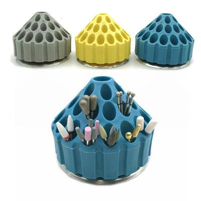 Custodia per blocco porta fresa in plastica dentale 1PC Scatola di immagazzinaggio rotante a 360 gradi da 35 fori