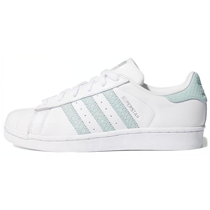Adidas Superstar 'White/Ash Green/Silver Metallic' Sneakers Women's Sneakers B41509