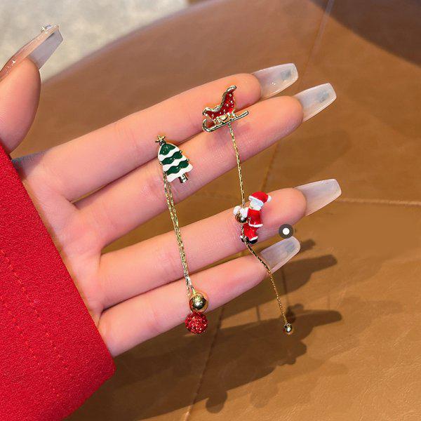 

Christmas Red Zircon Crystal Bow Stud Earrings For Women Heart Shape Bowknot Christmas Earring Girl New Year Festival Zircon