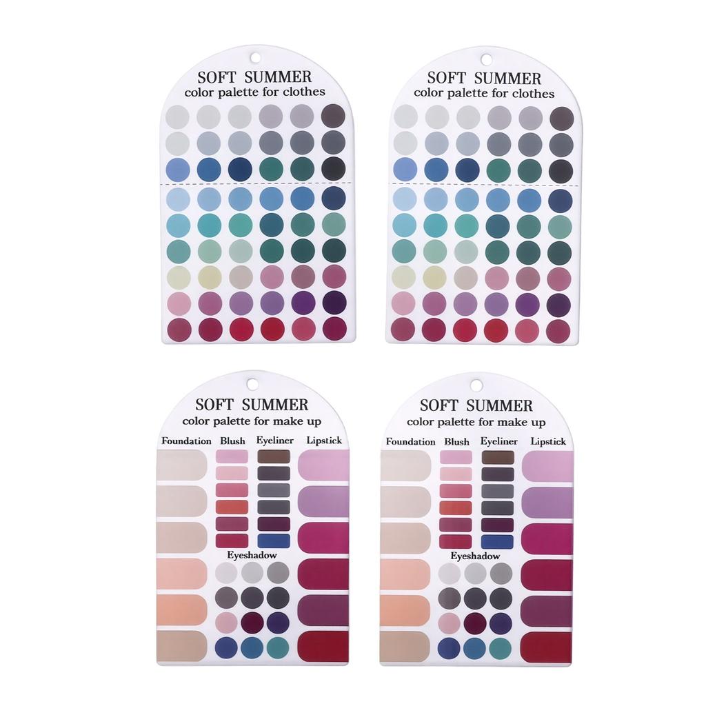 2 Sets Color Palette Cards Portable 12 Season Color Analysis Guide for Clothing Makeup Skin Tone Test