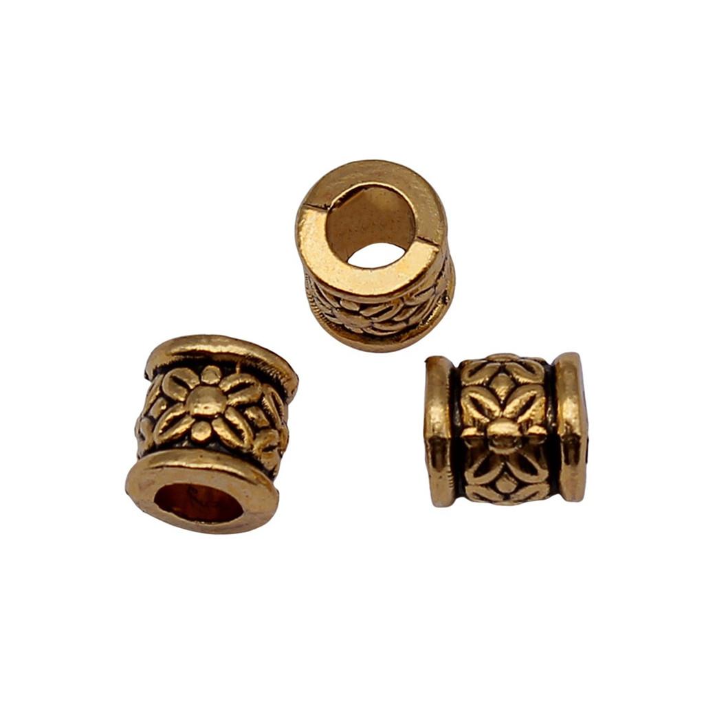 Multi Color Spacer Beads Ornate Metal Big Hole Beads For Jewelry Projects