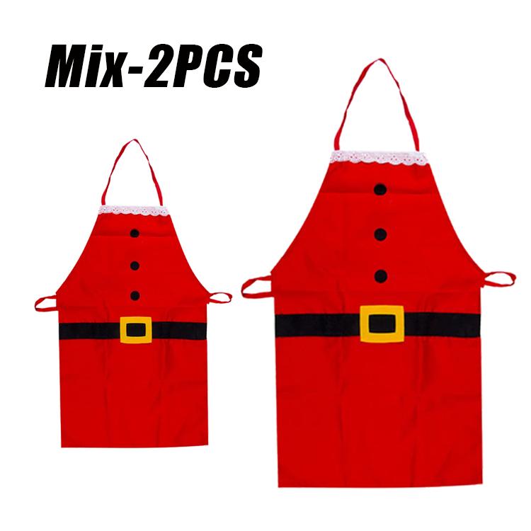 Christmas Apron Father Christmas Apron Men's and Women's Home Kitchen Cooking Baking Greaseproof Apron Christmas Decoration