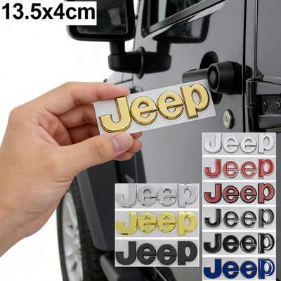 13.5X4cm Metal for Grand Cherokee Wrangler Renegade Patriot Compass Liberty Commander Car Front Trunk Side Emblem Stickers
