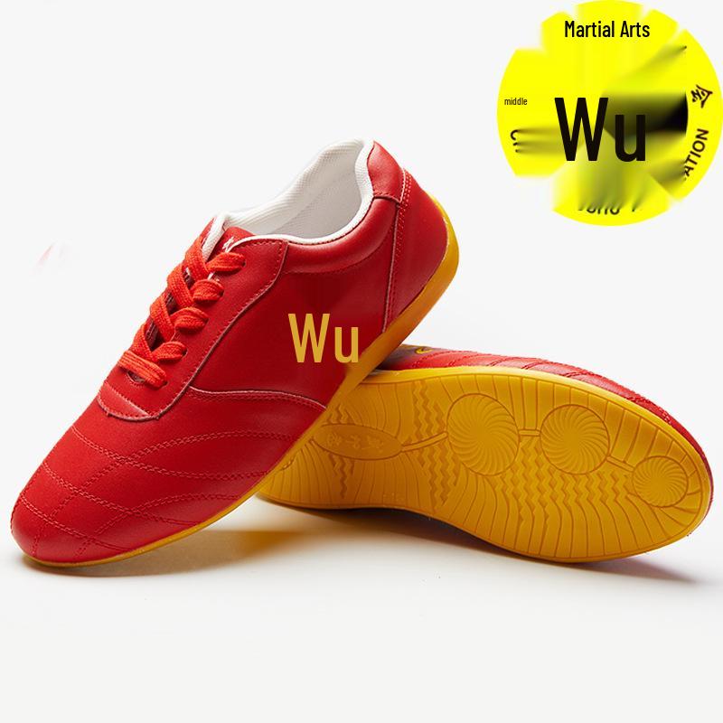 Unisex Breathable Cowhide Tai Chi Training Shoes with Beef Tendon Sole