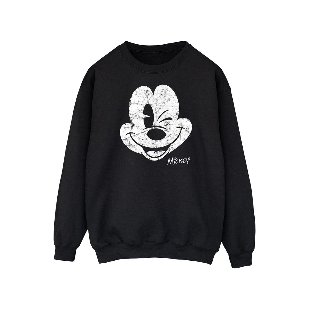 Disney Mens Mickey Mouse Face Sweatshirt