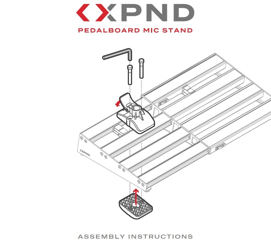 D'Addario XPND Pedal Board Mic Stand PW-XPNDPBMS-01 (Boom Microphone Stand for Pedalboards)
