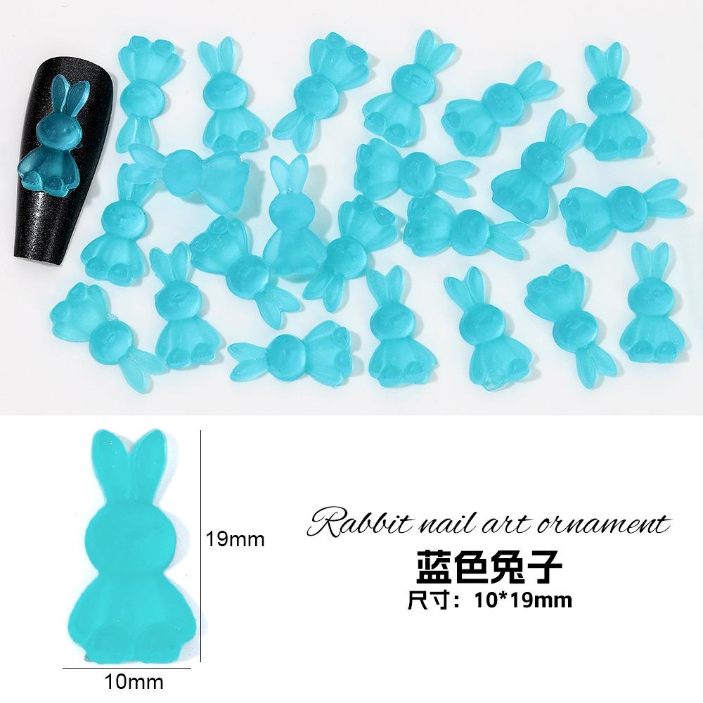 

Милые японские мультяшные украшения из смолы Ice-Through, безделушки для нейл-арта, матовые украшения для нейл-арта в виде ледяного кролика Blue Rabbit - Single