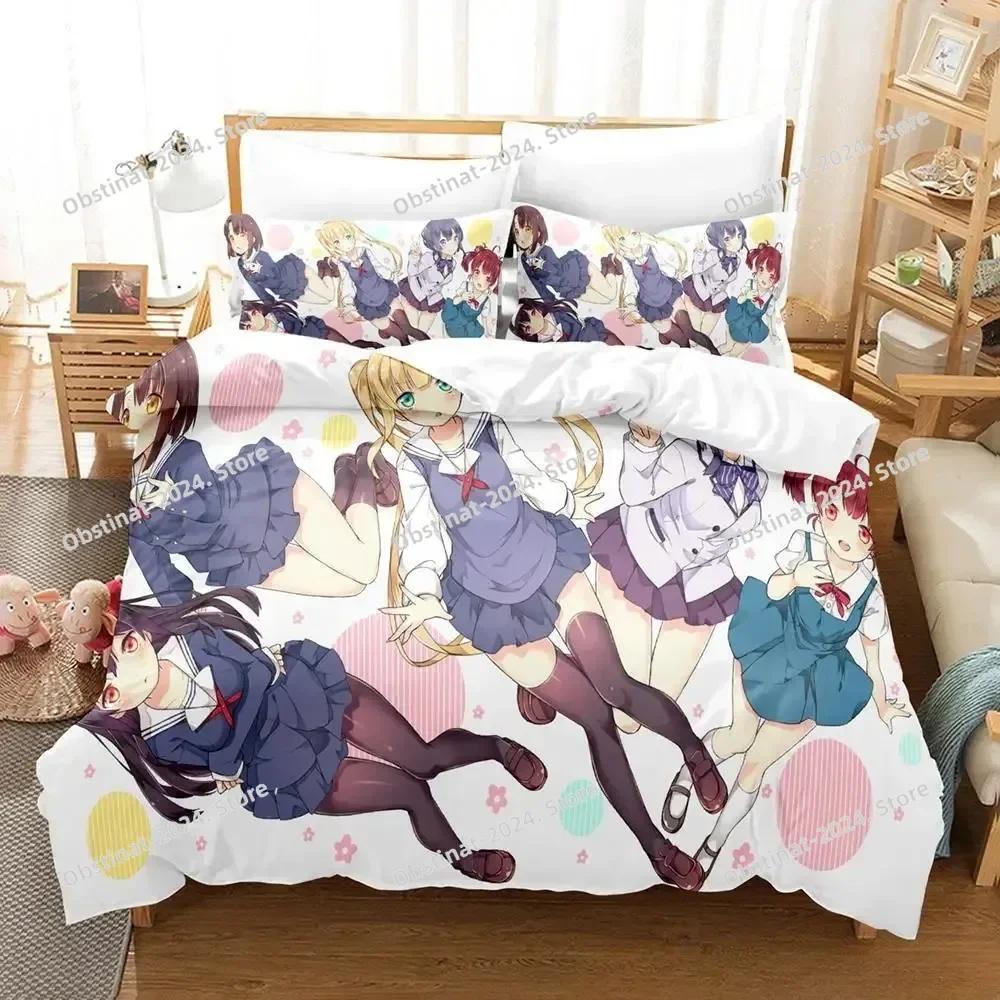 Saekano How To Raise A Boring Girlfriend Beding Set Printed Bed Linen Set With Pilowcase Bed Soft Duvet Cover Soft Quen Super King-Sized Dimensionsd