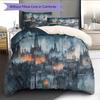Sky Castle Pattern Bedding Quilt Set  Home Decoration  Gift (1 * Duvet Cover + 2 * Pillowcase  Without Core)