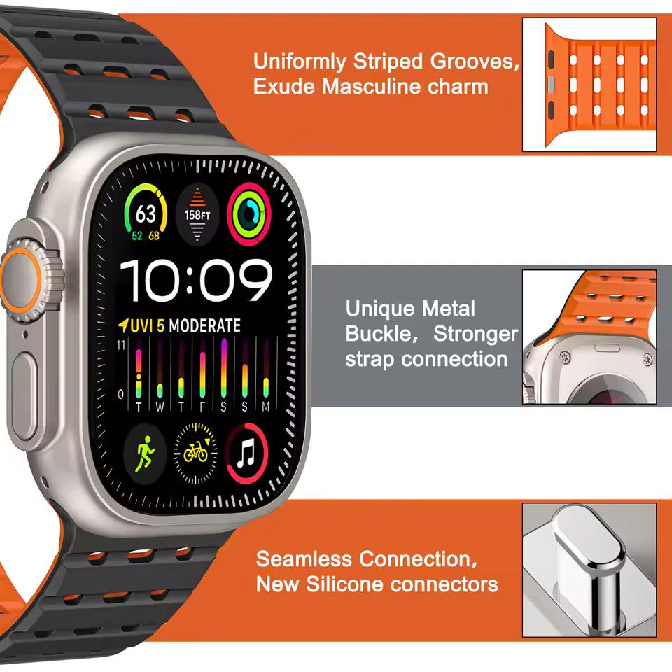 Magnetic Strap For Apple Watch Ultra 3 49mm 46mm 44mm 45mm 38mm 42mm 41mm Belt Silicone Bracelet iWatch Series11 10 8 7 6 5 9 Se3 Band
